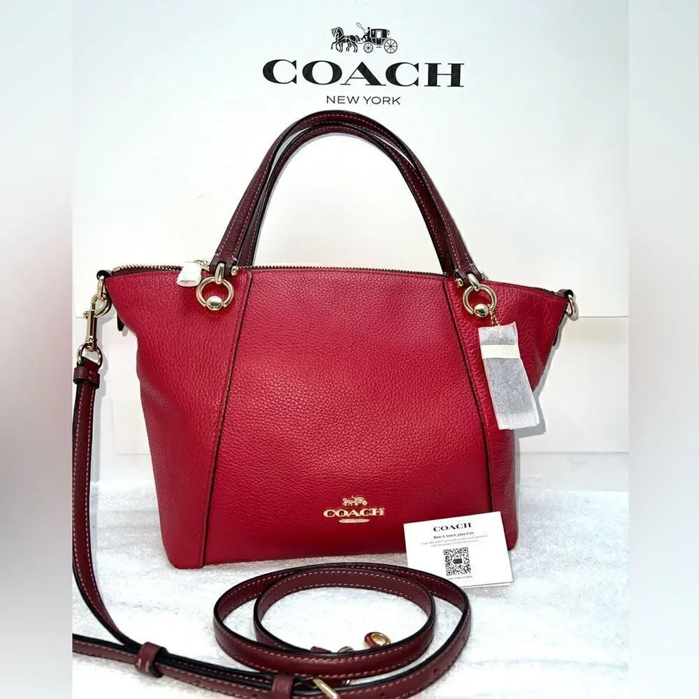 🔥🎁NEW! Coach Kacey Colorblock Satchel Handbag Red Msrp:$378.00